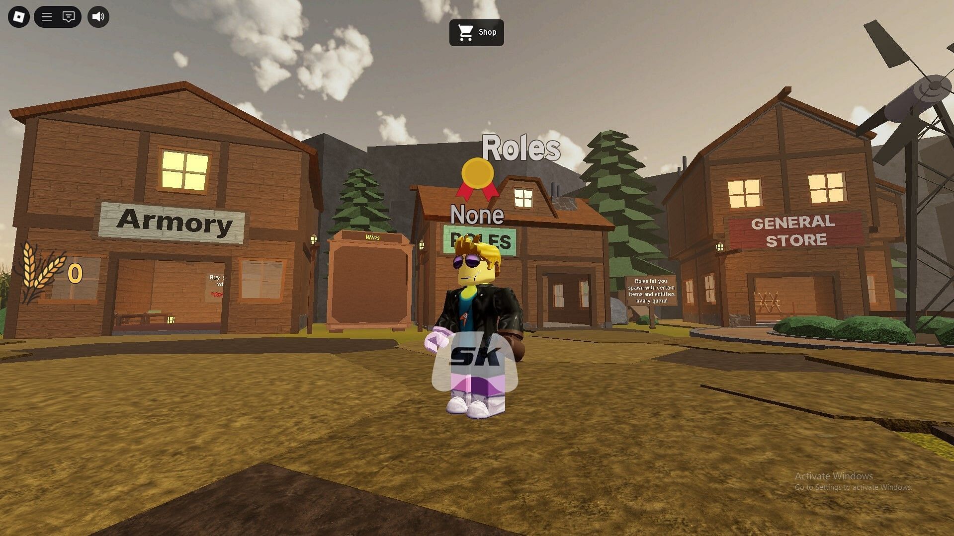 The main hub area (Image via Sportskeeda Gaming || Roblox)